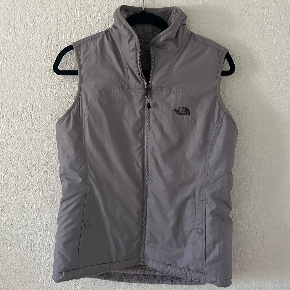 The North Face Gray reversible Puffer Vest